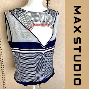 Max Studio Sleeveless Flowy Semi-Opaque Blouse SzM